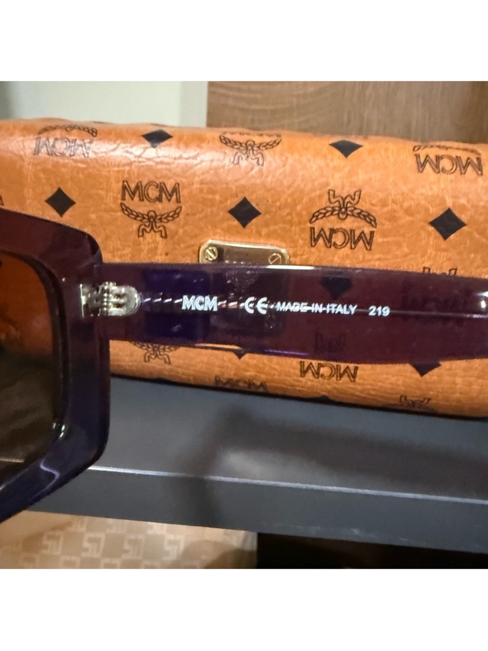MCM Purple Rectangular Sunglasses with Brown Lenses 😎🕶️ - Picture 4 of 4